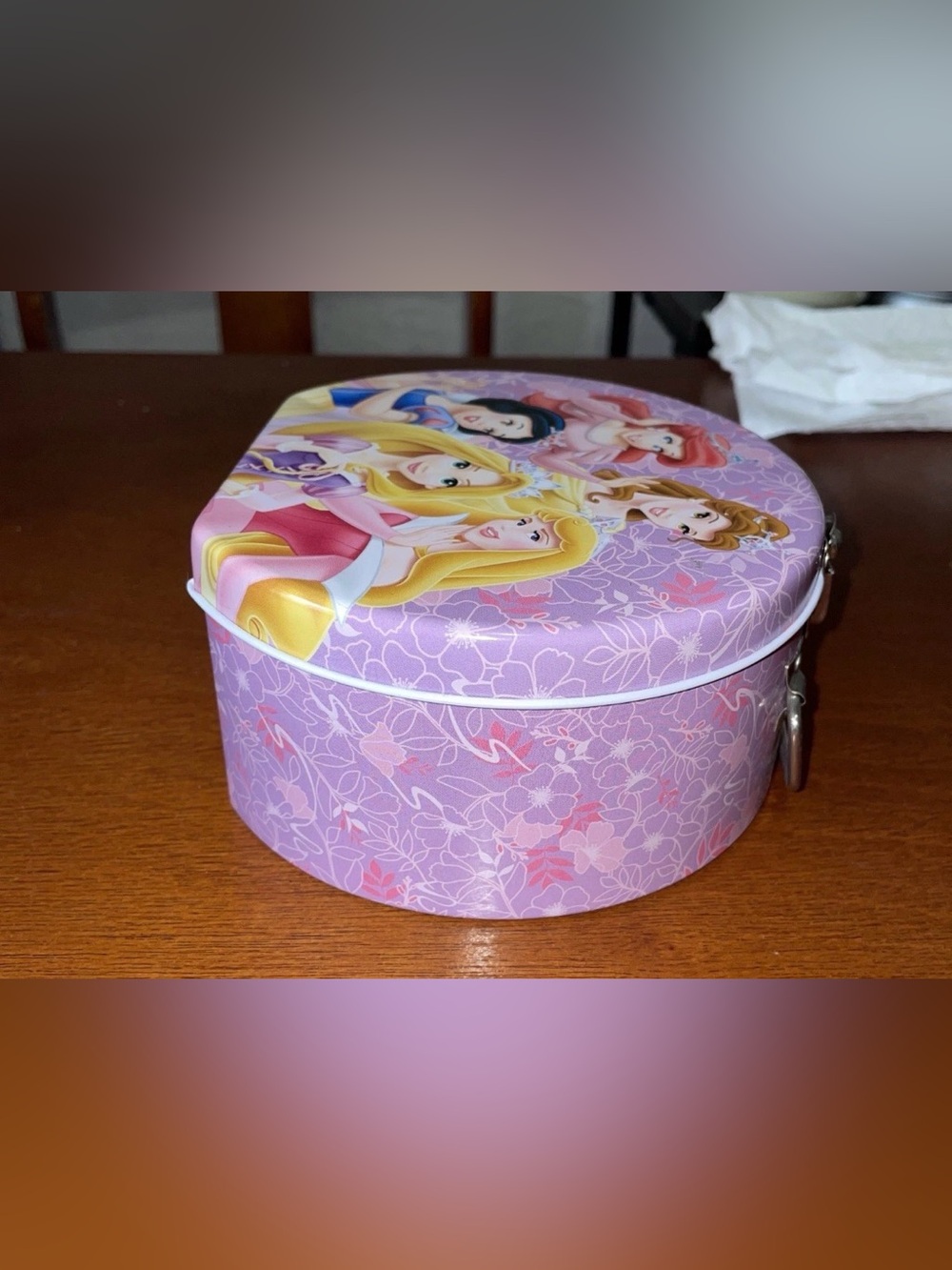 DISNEY PRINCESS Tin Metal Box Mini Container Handle - Picture 4 of 11